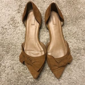 Suede Pointed Toe Flats